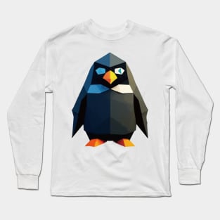 Playful Poly Penguins: A Charming Low Poly Delight Long Sleeve T-Shirt